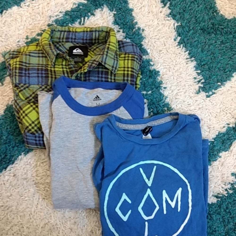Boys size 7 bundle, Volcom/Quicksilver/Adidas